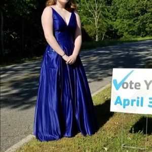 Blue prom dress worn once
